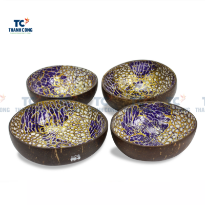 Lacquer Mother Of Pearl Inlay Coconut Bowl (TCLCB-9008)