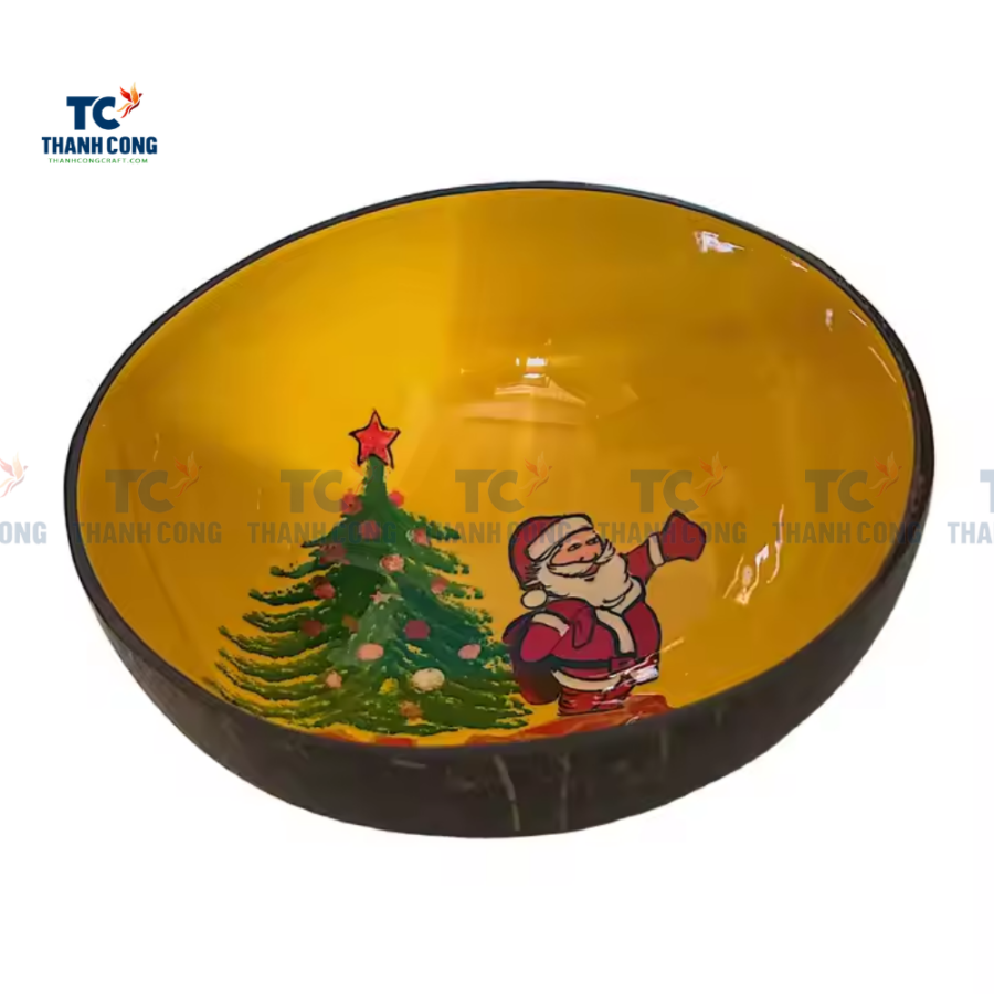 Christmas theme lacquer coconut bowl (TCLCB-9011)