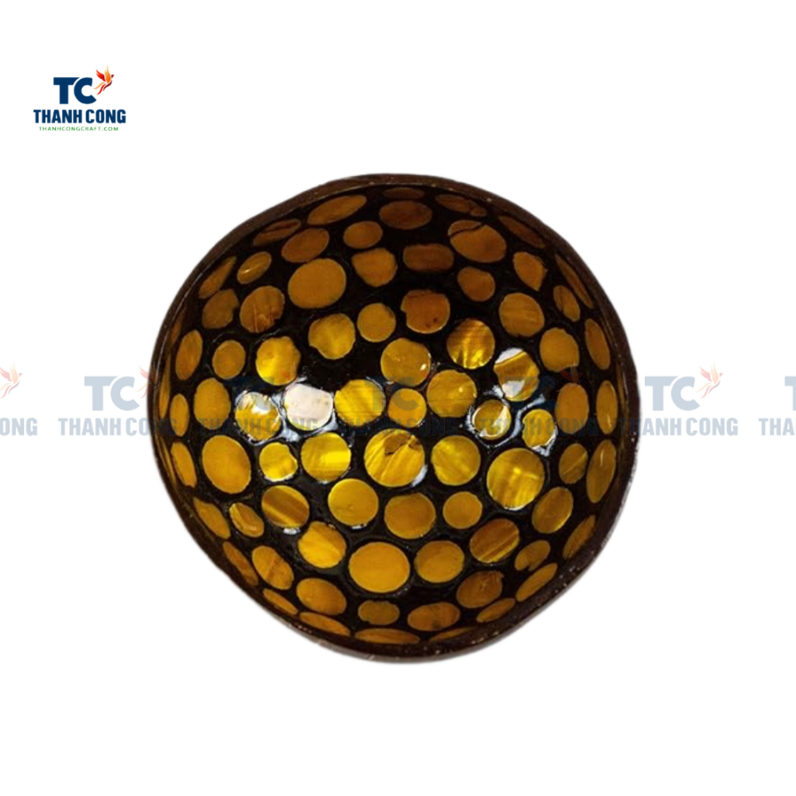 Colorful Coconut Bowl with Yellow Round Shape (TCLCB-9014)