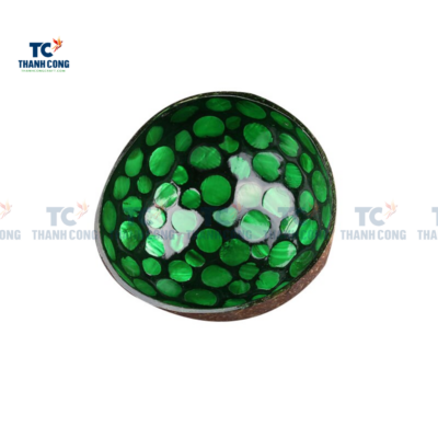 Colorful Coconut Bowl with Green Round Shape (TCLCB-9016)