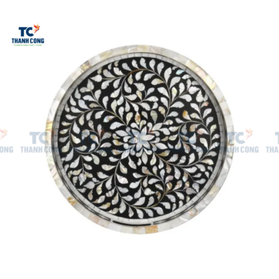 Black Round Mother of Pearl Trays (TCMTR - 9001)