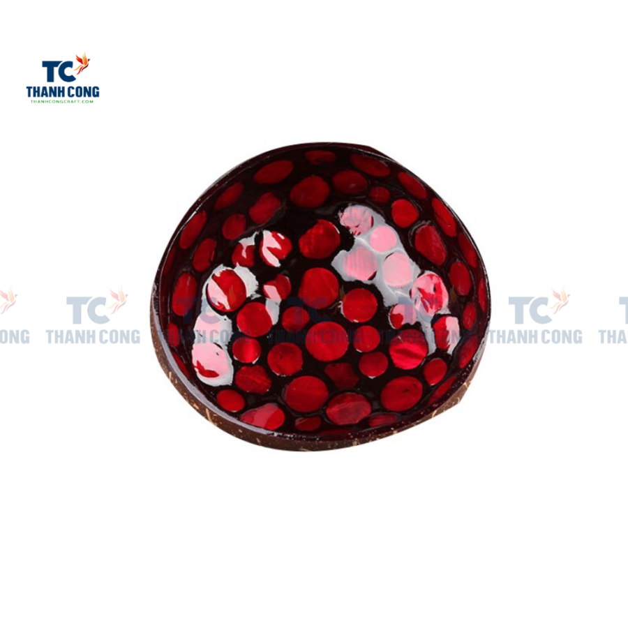 Colorful Coconut Bowl with Red Round Shape (TCLCB-9019)