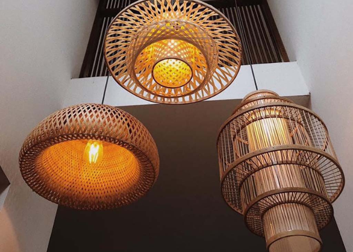 Bamboo and rattan chandelier