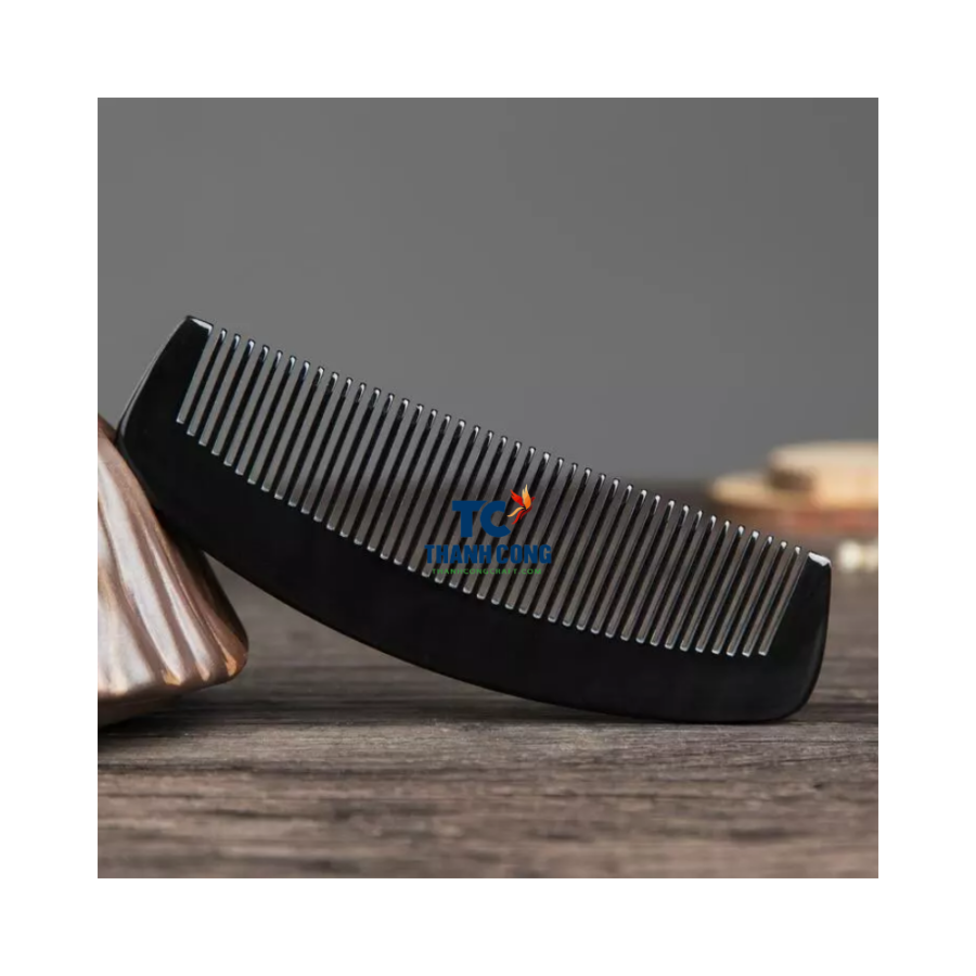 Black Fine Toothed Massage Horn Comb (TCLSHC-9026)