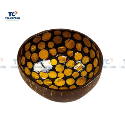 Colorful Coconut Bowl with Yellow Round Shape (TCLCB-9014)