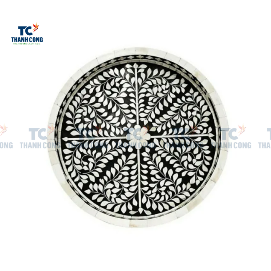 Black Round Mother of Pearl Trays (TCMTR - 9002)