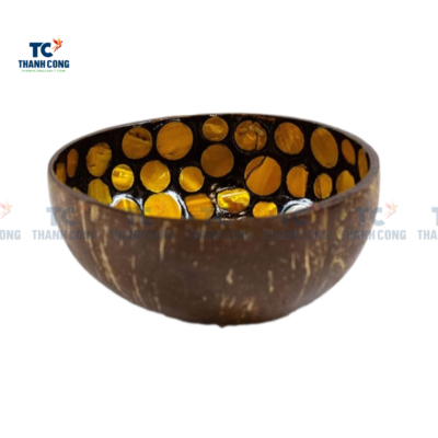 Colorful Coconut Bowl with Yellow Round Shape (TCLCB-9014)