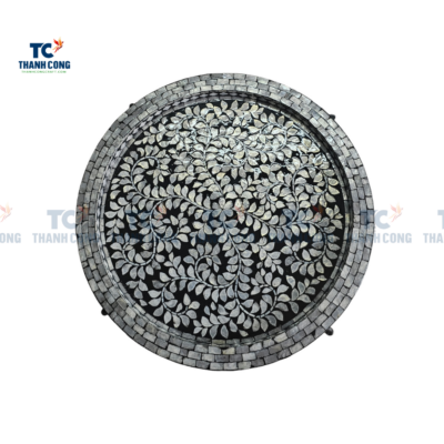 Black Round Mother of Pearl Trays (TCMTR - 9006)