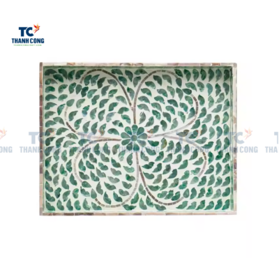 Retangular Green Mother Of Pearl Tray (TCMTR – 9014)