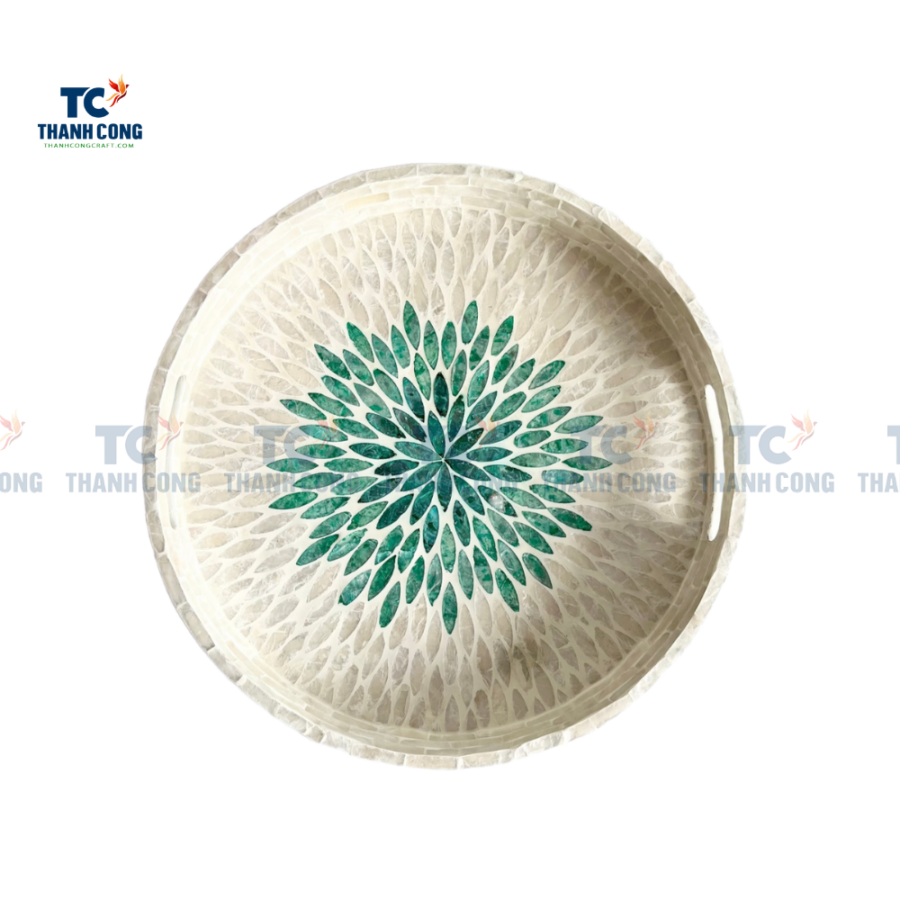 Round Mother of Pearl Inlaid Tray (TCMTR - 9009)