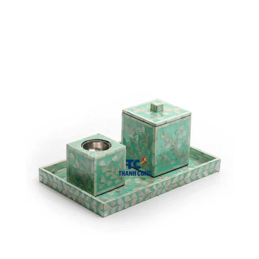 Mint Green Mother of Pearl Mabkhara Burner Set (TCMMA-9004)