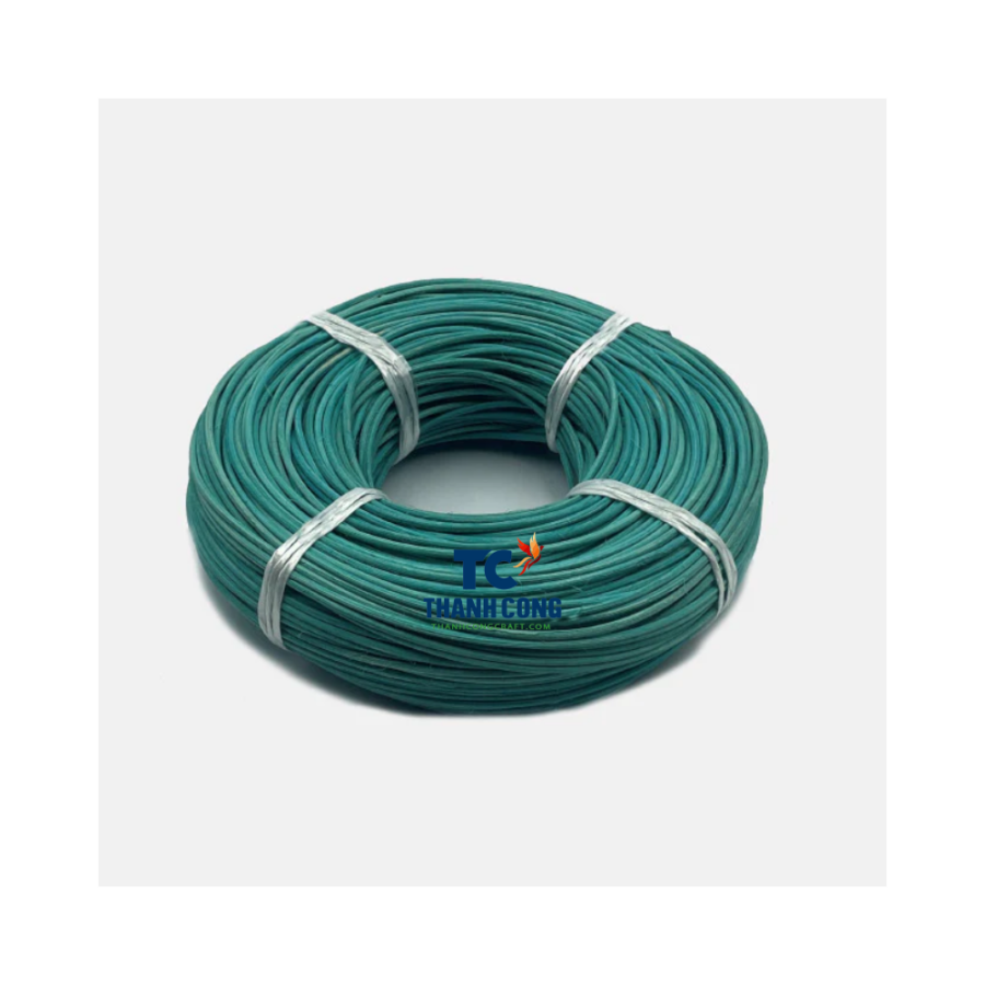 Dark Teal Round Natural Rattan Coil (TCRCR-9010)