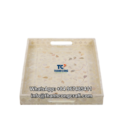 Beige Mother of Pearl Tray in Bulk - TCMTR 8674 (2)