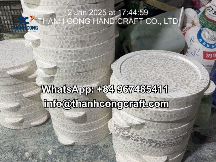 Manufacture mother of pearl chocolate tray with handle