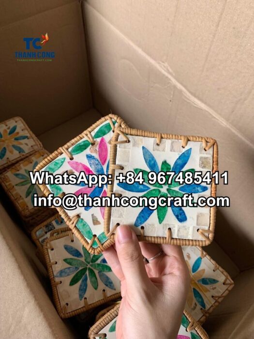 Mother of pearl inlaid coaster high quality