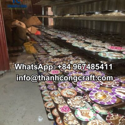 Mother of pearl inlaid coaster supplier