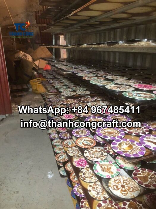 Mother of pearl inlaid coaster supplier