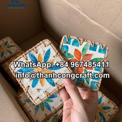 Mother of pearl inlaid coaster top selling