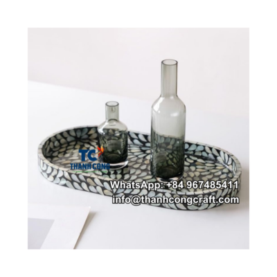 Oval Rectangle Mother Of Pearl Tray - TCMTR 8663