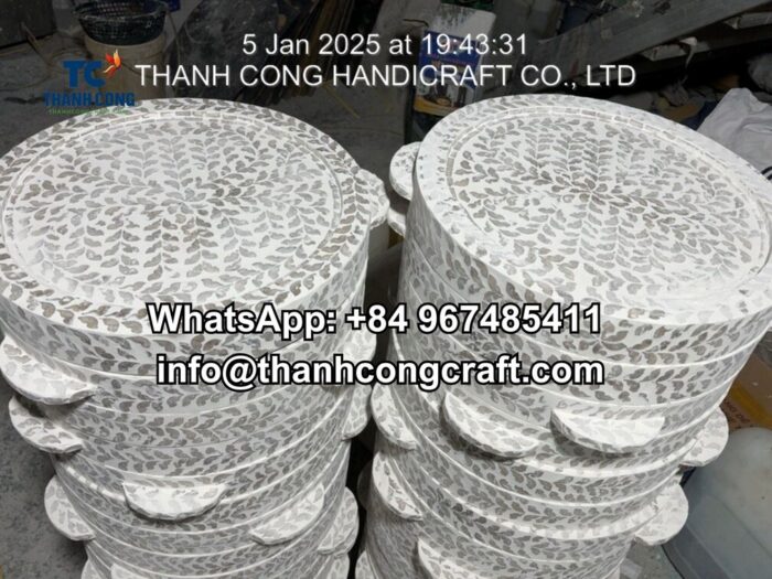 Supply mother of pearl chocolate tray with handle