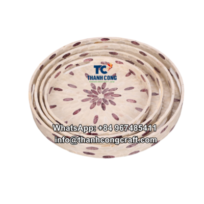 Violet Leaf Mother of Pearl Tray - TCMTR 8634 (2)