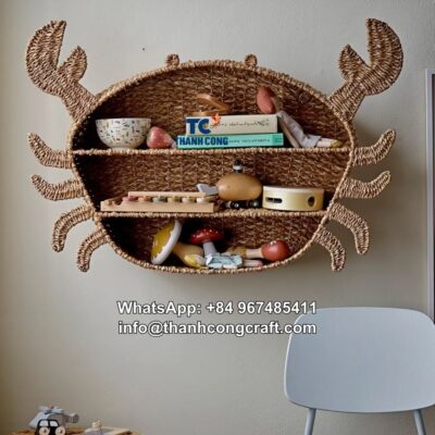 Crab Kids wall Shelf water hyacinth wholesale (2)
