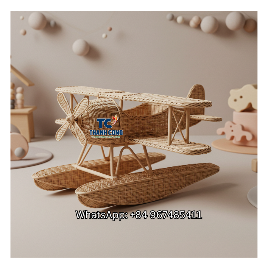 Handcrafted-Rattan-Seaplane-Toy-TCRTO-8905