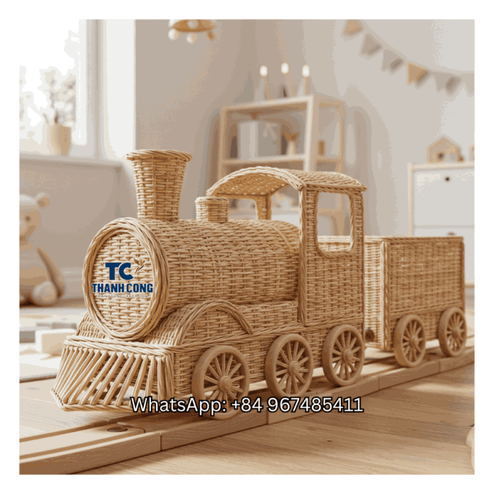 Handcrafted Rattan Train Toy Wholesale - TCRTO 8929