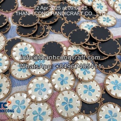 Mother of pearl Coaster with rattan wholesale in bulk (4)