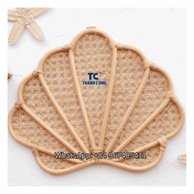 Seashell-Shaped-Rattan-Wall-Decor-Wholesale-TCRKW-8973