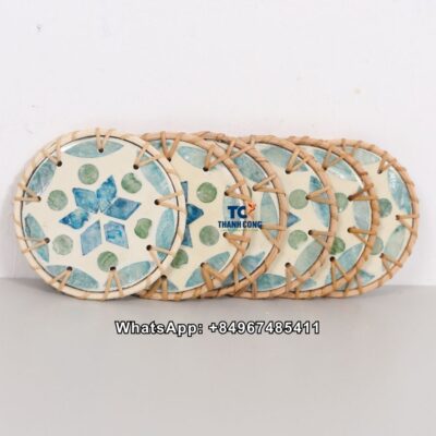 Wholesale Blue Star Mother of Pearl Coaster