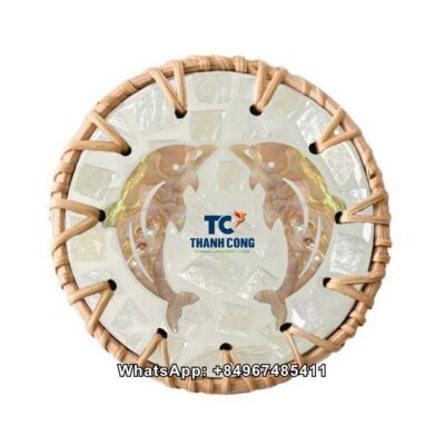 Wholesale Couple Dolphin Mother Of Pearl Coaster - TCRCO 8895