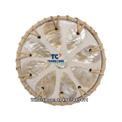 Wholesale Gold Flower Rattan Mother Of Pearl Coaster - TCCT 9019