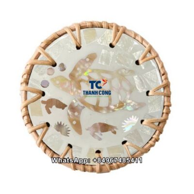 Wholesale Gold Turtle Mother Of Pearl Coaster - TCRCO 8899