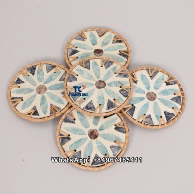 Wholesale Mother Of Pearl Coasters Set Of 6 - TCRCO 8926
