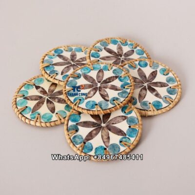 Wholesale Mother Of Pearl Drink Coasters Set - TCRCO 8923