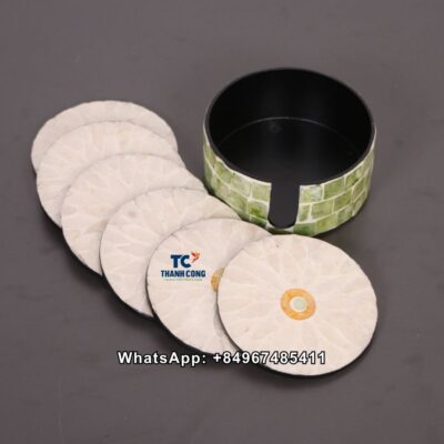 Wholesale Natural Mother of Pearl Coaster with Holder