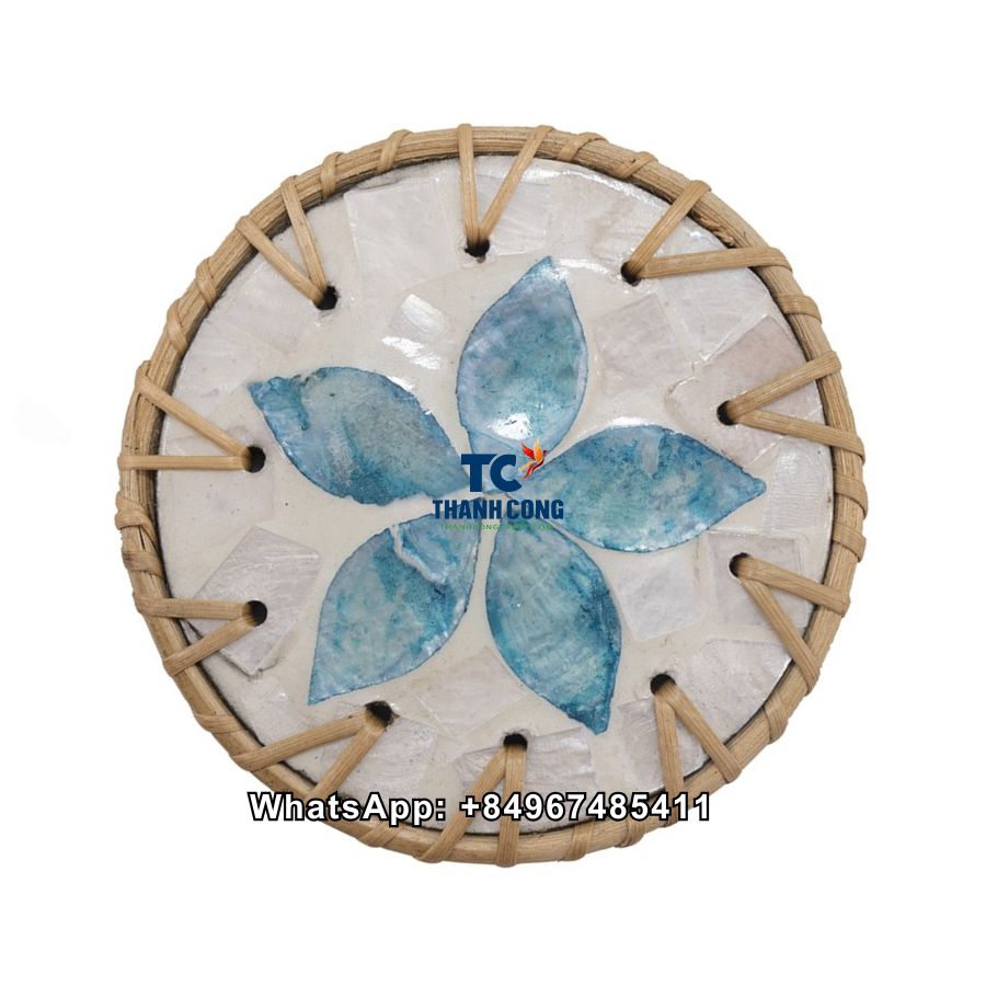 Wholesale Wicker Coaster With Mother Of Pearl - TCCT 9024