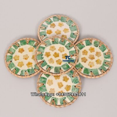 Wholesale Woven Rattan Coasters Set of 6