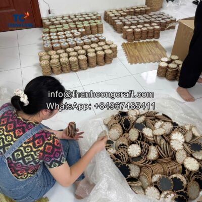 handmade rattan mother of pearl coaster set vietnam supplier (1)