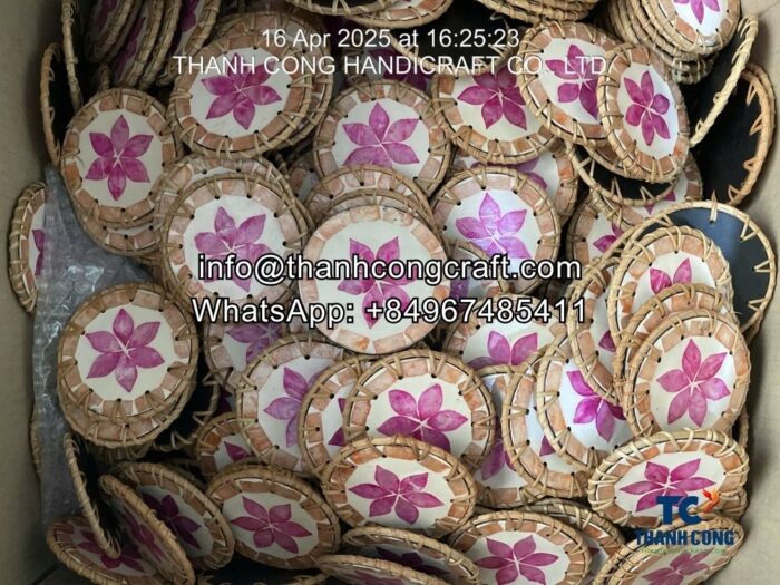 mother of pearl with rattan coastet vietnam handicraft (1)