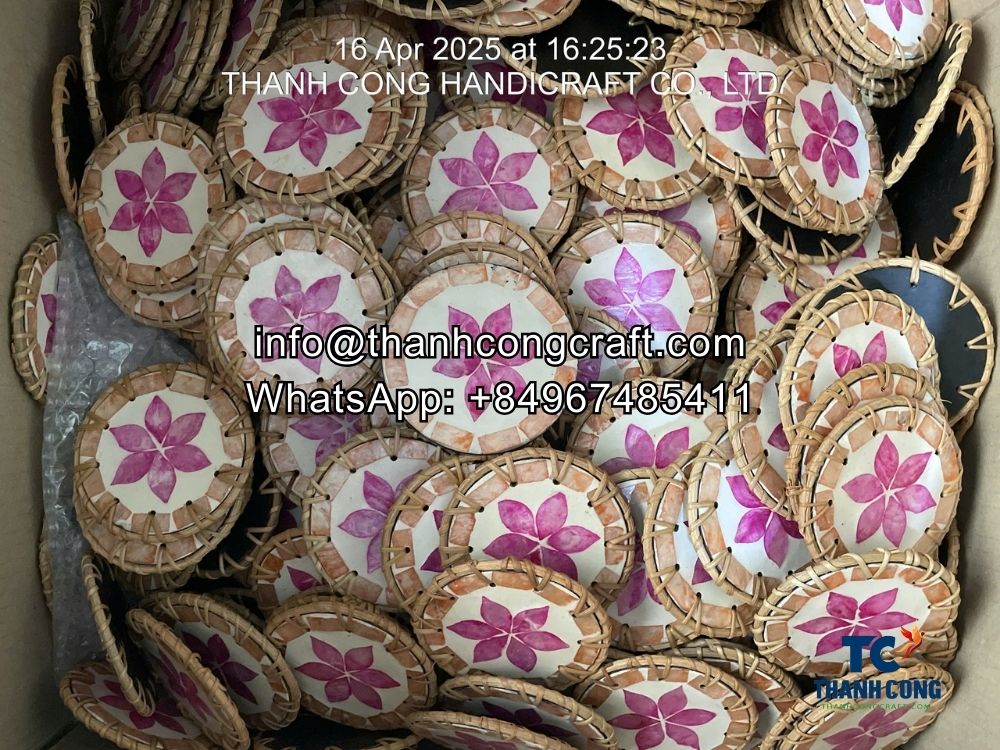 mother of pearl with rattan coastet vietnam handicraft (1)