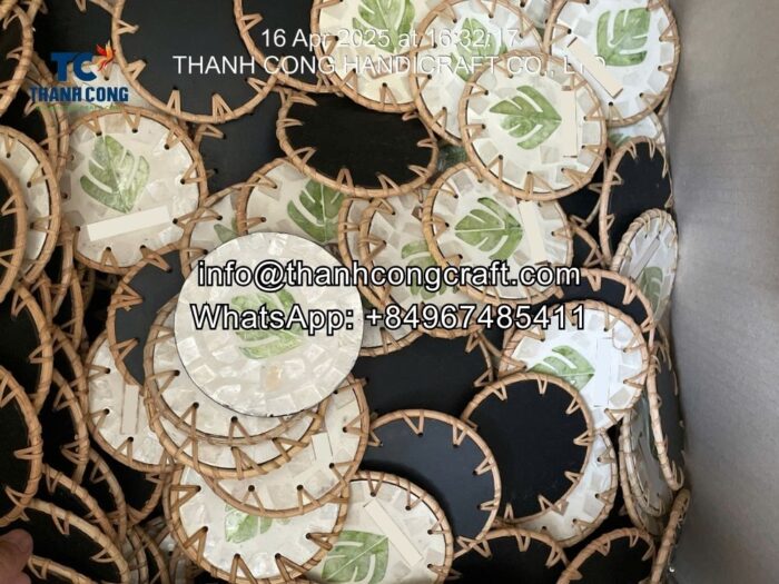 natural mother of pearl rattan coaster wholesale (2)