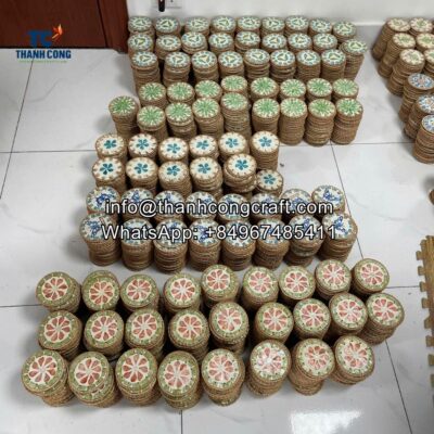 natural mother of pearl rattan coaster wholesale (4)