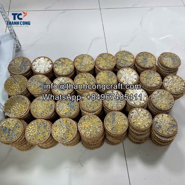 natural mother of pearl rattan coaster wholesale (6)