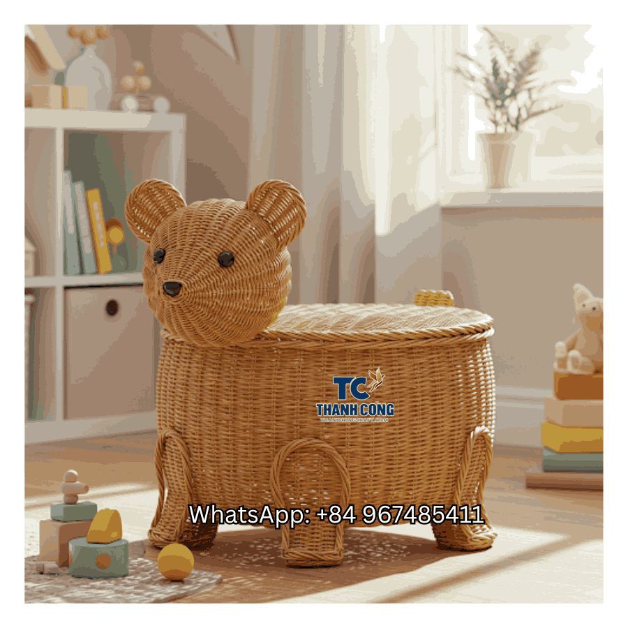 Bear-Rattan-Toy-Storage-Basket-Wholesale