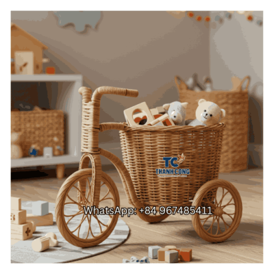 Bicycle Rattan Toy Storage Basket Wholesale - TCKRB 8898