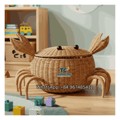 Crab Rattan Toy Storage Basket Wholesale - TCKRB 8921