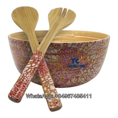 Egg Shell Inlaid Bamboo Bowl Wholesale - TCBMB 9000