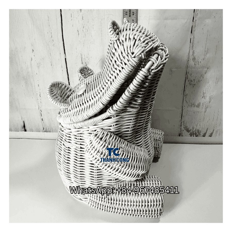 Hippos Rattan Toy Storage Basket Wholesale - TCKRB 8936